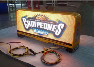 Impresora de señales LED de automóviles a prueba de agua, pantalla exterior de color completo en el techo del taxi doble lado
