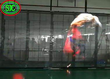 Peso ligero Transparente Led Video Pared malla cartelera de vidrio pantalla impermeable transparente led pared de video