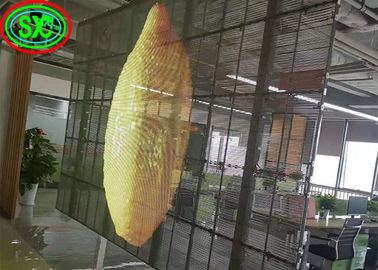 Peso ligero Transparente Led Video Pared malla cartelera de vidrio pantalla impermeable transparente led pared de video