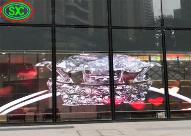 Pantalla LED transparente para interiores P3.9-7.8 Full Color SMD Curved Led Video Pared Vidrio para Vitrina