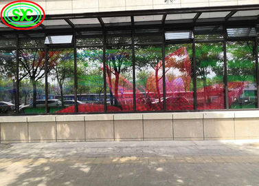 Pantalla LED transparente para interiores P3.9-7.8 Full Color SMD Curved Led Video Pared Vidrio para Vitrina