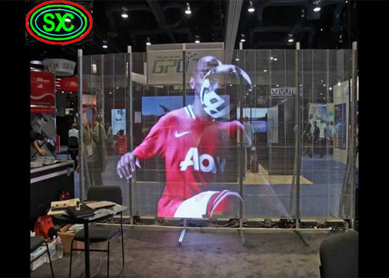 Pantalla LED transparente a todo color P3.91-7.82 1000x1000mm Pantalla de vidrio