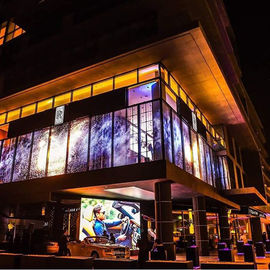 HD Indoor Outdoor p3.91-7.82 Tejido impermeable a todo color Pared de vidrio LED transparente
