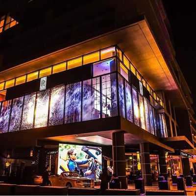 P3.91-7.82 Pantalla de vidrio LED transparente 5000 cd/m2 Ángulo de visión de 160°