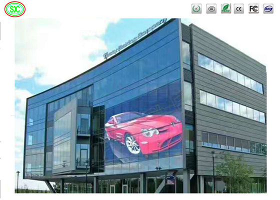 Centro comercial exterior de color completo impermeable P3.91-7.82 malla transparente pantalla LED