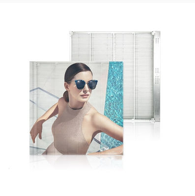 Centro comercial exterior de color completo impermeable P3.91-7.82 malla transparente pantalla LED