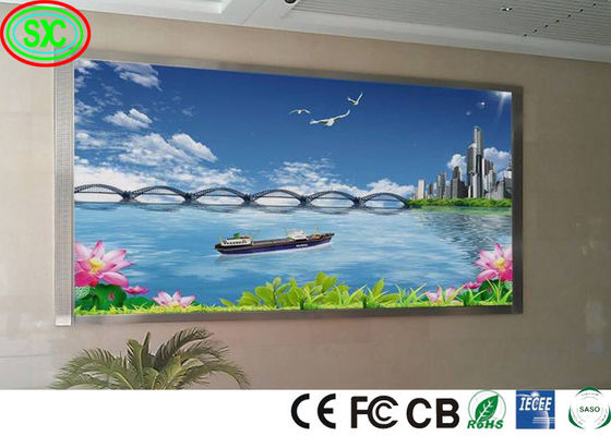 Panel de pared de video LED de 2,5 mm de inclinación fija, iglesia gigante SMD de color completo publicidad interior