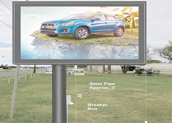 Pantalla de pantalla LED de alta luminosidad de imagen clara P6 2x3m para publicidad al aire libre