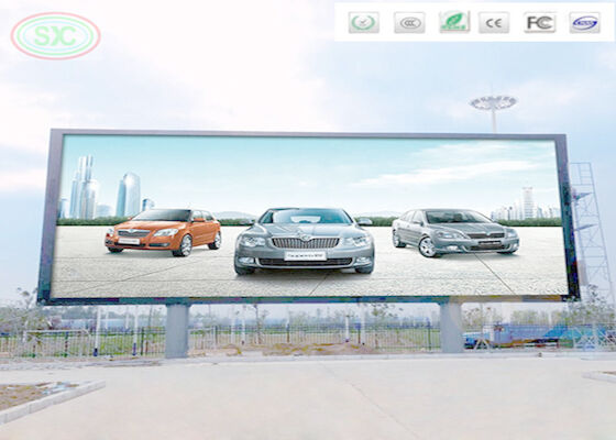 Publicidad P10 de exterior a todo color 6000 cd / m2 Brillo cartel LED de alta calidad