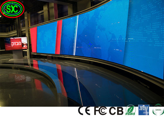 La etapa interior LED de la curva P3.91 defiende la conexión inconsútil en la pantalla LED video lista para enviar