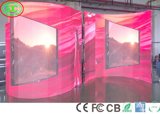 Pantalla LED de escenario curvado de interior de 1100cd/M2 P3.91 Pantalla de fondo de escenario de 240W/M2
