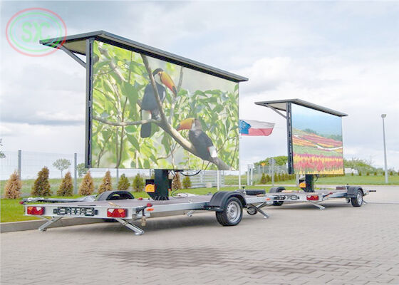 Personalización de señales de remolque LED móviles al aire libre con pantalla LED anti-colisión para publicidad comercial
