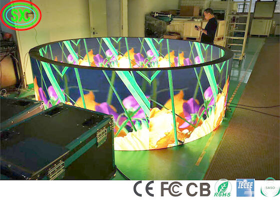 Cabinet de hierro 1R1G1B P4 Círculo Flexible pantalla LED SMD2121 pantalla de LED a todo color