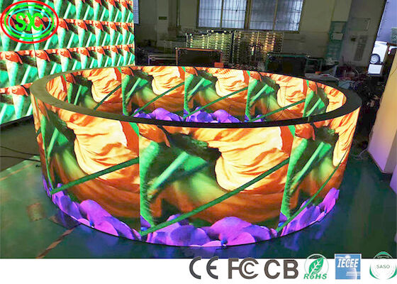 Cabinet de hierro 1R1G1B P4 Círculo Flexible pantalla LED SMD2121 pantalla de LED a todo color