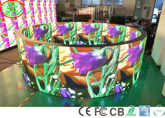 P2 P4 SMD2121 1000nits Pantalla LED curvada flexible 1R1G1B de color completo