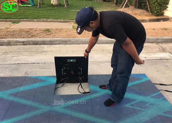 Panel de suelo LED para baile interior con paso de píxel de 4,81 mm, 500x500 mm, IP65 a prueba de agua