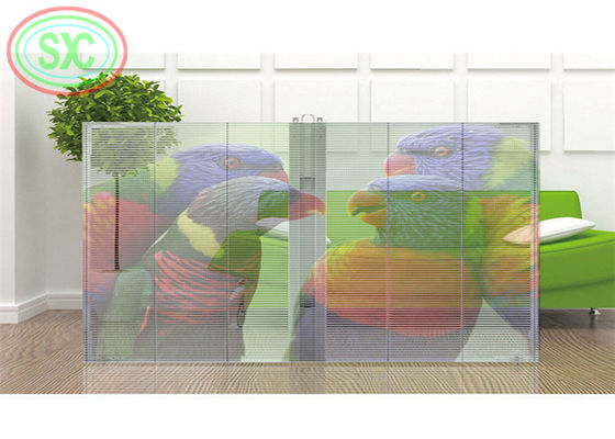 Pantalla LED transparente a todo color P3.91-7.82mm interior 1500nits pared de video SMD