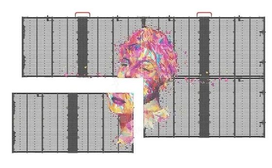 Pantalla LED transparente a todo color P3.91-7.82mm interior 1500nits pared de video SMD