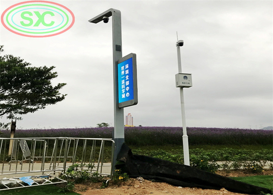 Indicador LED del poste de la lámpara de dos lados de la valla publicitaria LED, distancia de visión de la pantalla LED exterior de 6 metros