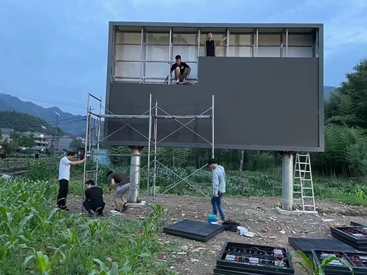 la publicidad al aire libre a todo color brillante estupenda fija P8 de la instalación 10000nits Nationstar SMD del marco de acero llevó la exhibición de la muestra
