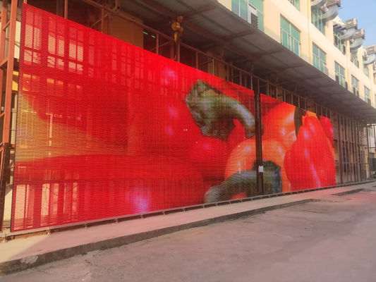 Buen precio El panel de pared transparente de Mesh Building Facade Advertising Video de la cortina P15.625 Pantalla exhibe la pantalla del LED en línea