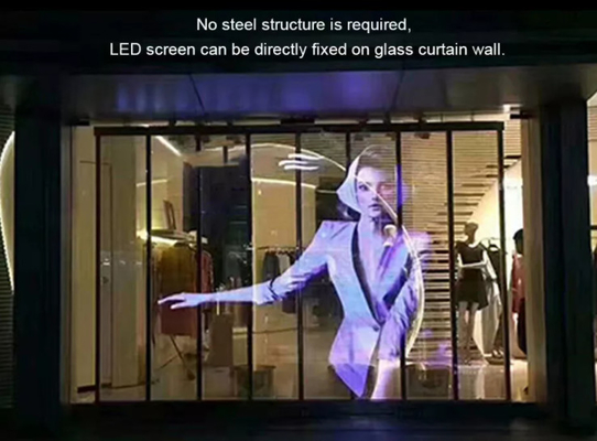 Pantalla LED transparente de vídeo P7.8-7.8 para exteriores, brillo de 4500Cd 4G, pantalla LED para exteriores WI-FI