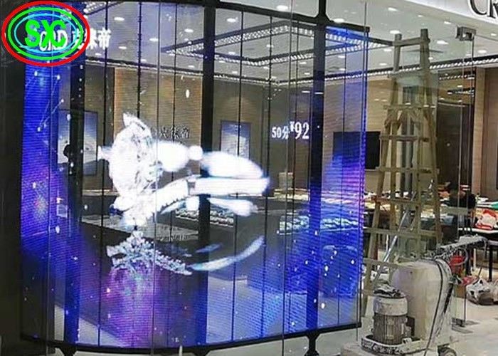 SMD2121 Pantalla LED transparente de color completo de publicidad de ventanas