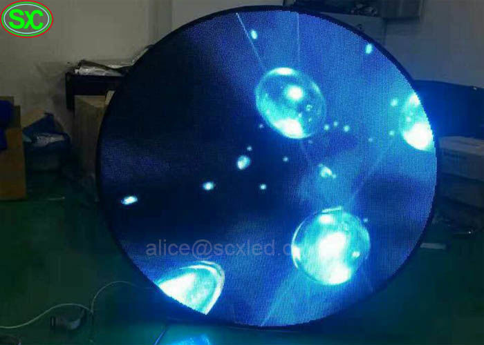 Pantallas publicitarias video agudas redondas de P 4 interiores LED con UL MBI5124 IC del CE