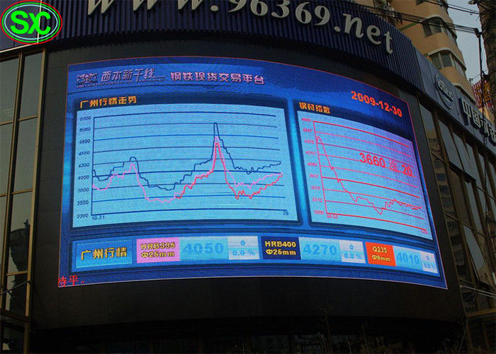 Pantalla LED cilíndrica de la cortina de la esfera de la curva de la prenda impermeable de SMD P10 360 grados