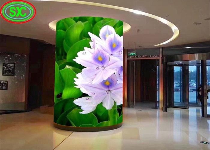 Alta luminosidad HD Modulo blando de alquiler P2.5 P3 P4 P5 Interior LED fijo Flexible pared de vídeo cilíndrica