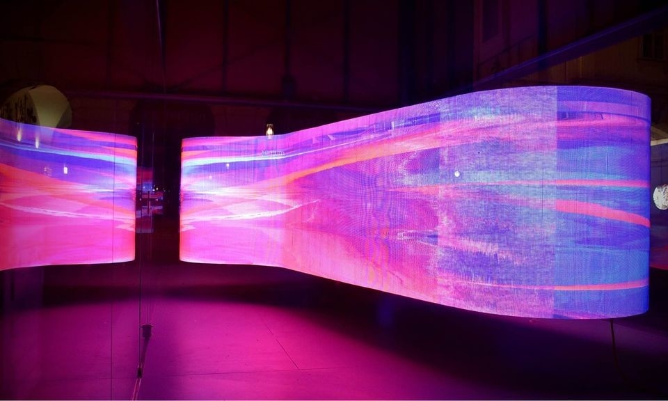 Display LED de alta definición a todo color de aluminio y hierro