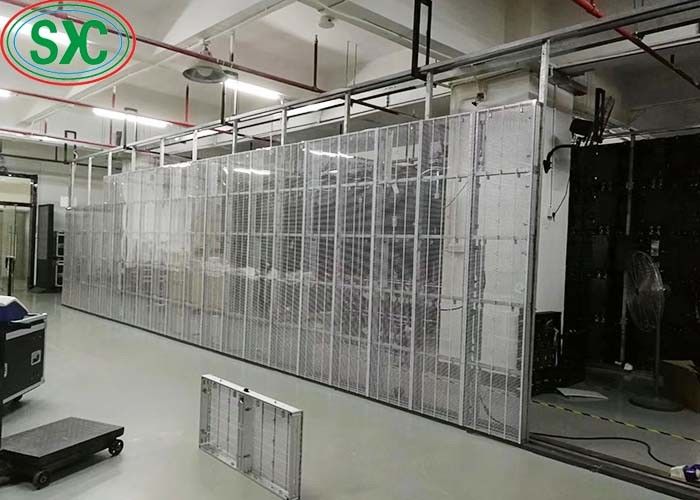 Ángulo de visión amplio Transparente pantalla LED de color completo con rejilla de tres años de garantía