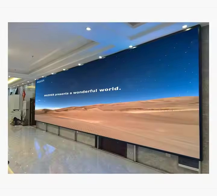 Pantalla de pared de video de alta definición para publicidad LED en interiores con opciones de gabinete de hierro o aluminio a todo color
