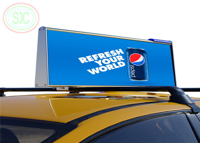 Pantalla LED para coche exterior, resolución de 192*64 puntos y tamaño de píxel de 5 mm para publicidad duradera