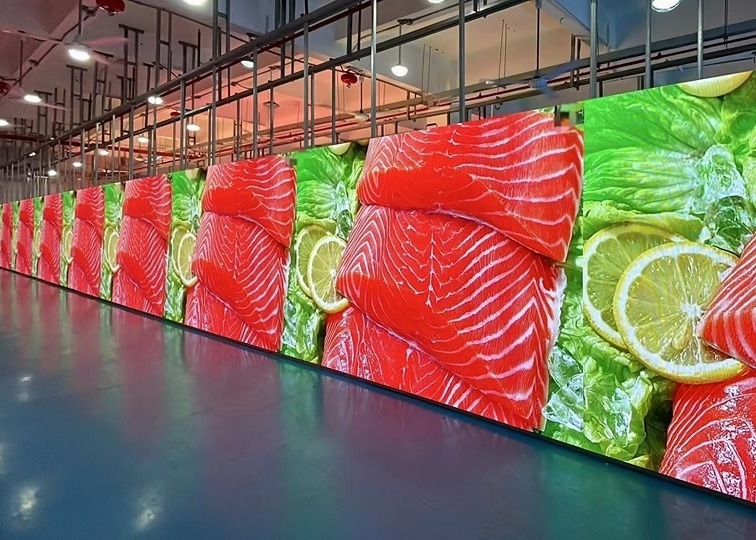 Pared de pantalla de vidrio transparente de aluminio fundido impermeable personalizable exterior P3.91 10 mm