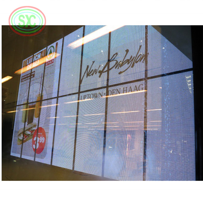Pantalla LED transparente con método de conducción avanzado, IP43 a prueba de agua y material de gabinete de aluminio duradero