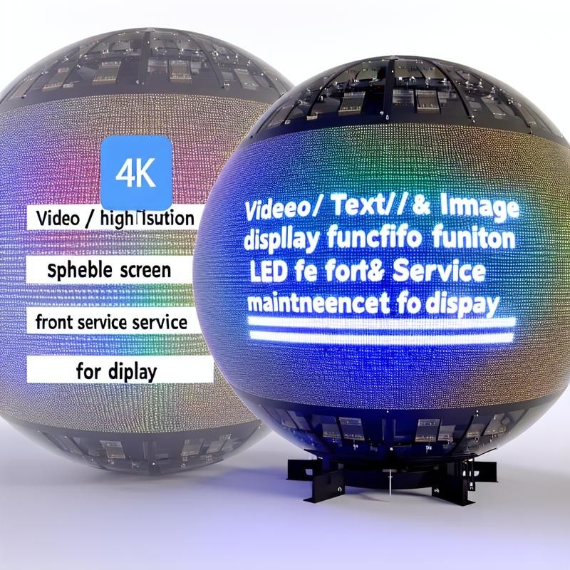 Función de visualización de vídeo/texto/imagen Pantalla esférica LED Servicio de mantenimiento frontal para visualización