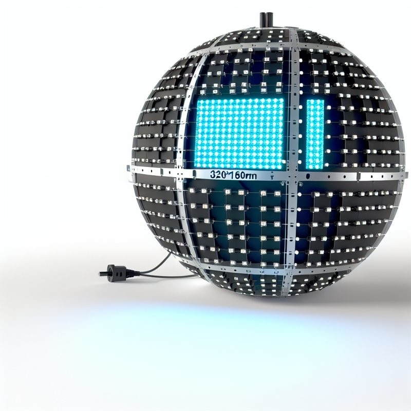 Pantalla LED esférica de voltaje DC5V con tamaño de módulo de 320*160 mm y chip LED Epistar