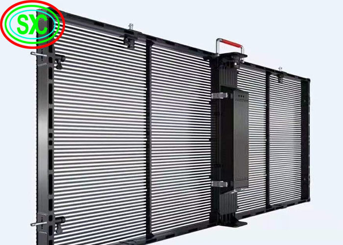 Pantallas de instalación de alquiler Gran ángulo de visión P3.91 P4.81 2500 Nits Pantalla LED transparente