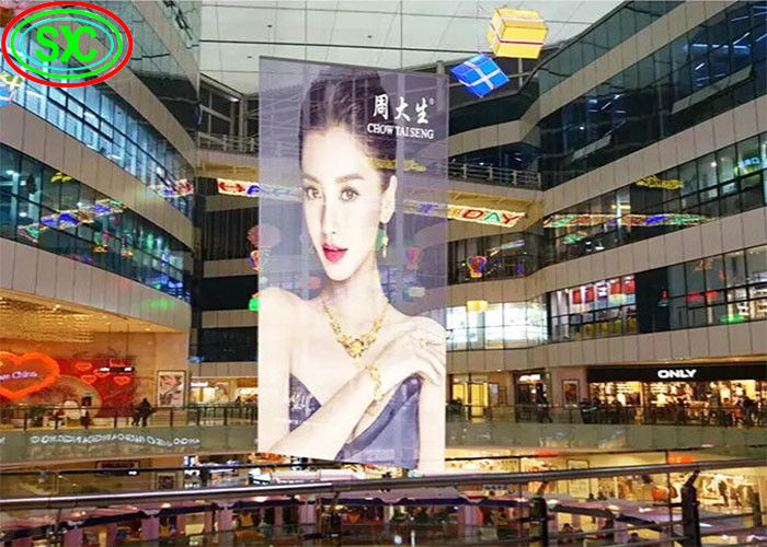 Pantalla LED transparente P3.91-7.82 Ventanas de vidrio a todo color montadas para joyas