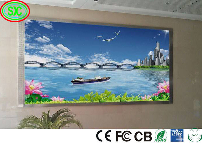 Panel de pared de video LED de 2,5 mm de inclinación fija, iglesia gigante SMD de color completo publicidad interior