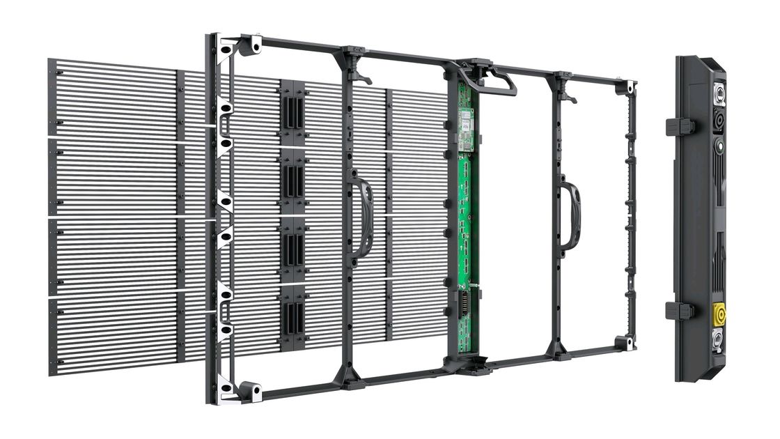 Peso ligero G7.82-7.82 Cabinet de pantalla LED transparente 6.2kg Peso del módulo 0.2KG/PC Método de conducción Método de conducción