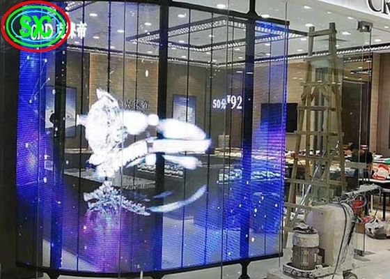 Buen precio SMD2121 Pantalla LED transparente de color completo de publicidad de ventanas en línea
