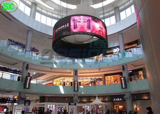 Buen precio Alamedas flexibles ligeras de 1R1G1B P5 que cuelgan la pantalla de la pantalla LED en línea