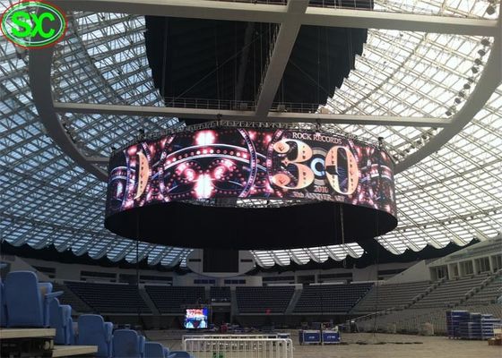 Bajo consumo de energía curvado P5 interior de la pantalla de la pantalla LED de 360 del grado Digitaces de la cortina