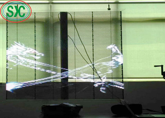 Buen precio Pantalla transparente a todo color de alto brillo SMD2525 IP54 Larga vida útil pantalla led transparente en línea