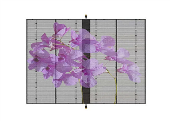 P3.9-7.8 Interior Pantalla LED transparente a todo color con pantalla LED curva de video de pared de vidrio para escaparate