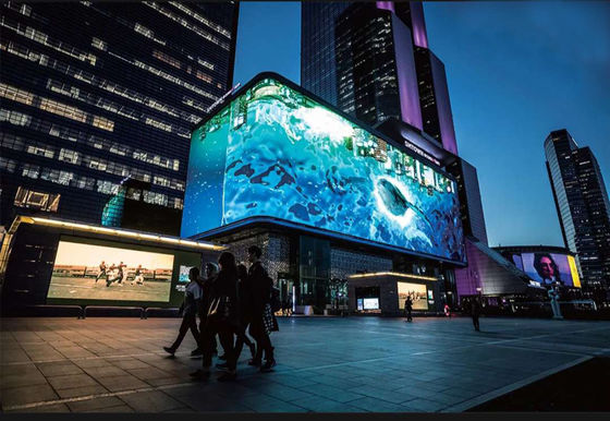 Display LED de alta resolución p10 exterior a todo color con un rendimiento estable para la señal de transmisión de televisión 10 mm Pitch de píxeles 7000 cd/m2 Brillo 16.7 millones de colores IP65/IP54 Protección 800W/m2 Potencia máxima