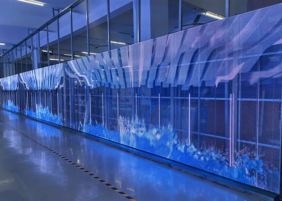 Método de conducción Pantalla LED transparente con material de gabinete de aluminio La combinación perfecta de rendimiento y diseño