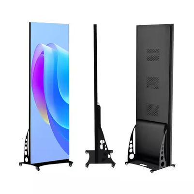 Buen precio Pared de vídeo portátil LED P1.25 P1.5 P1.86 P2 P2.5 Con ruedas Cartel de publicidad LED Interior Cartel de LED Pantalla de LED Display digital en línea